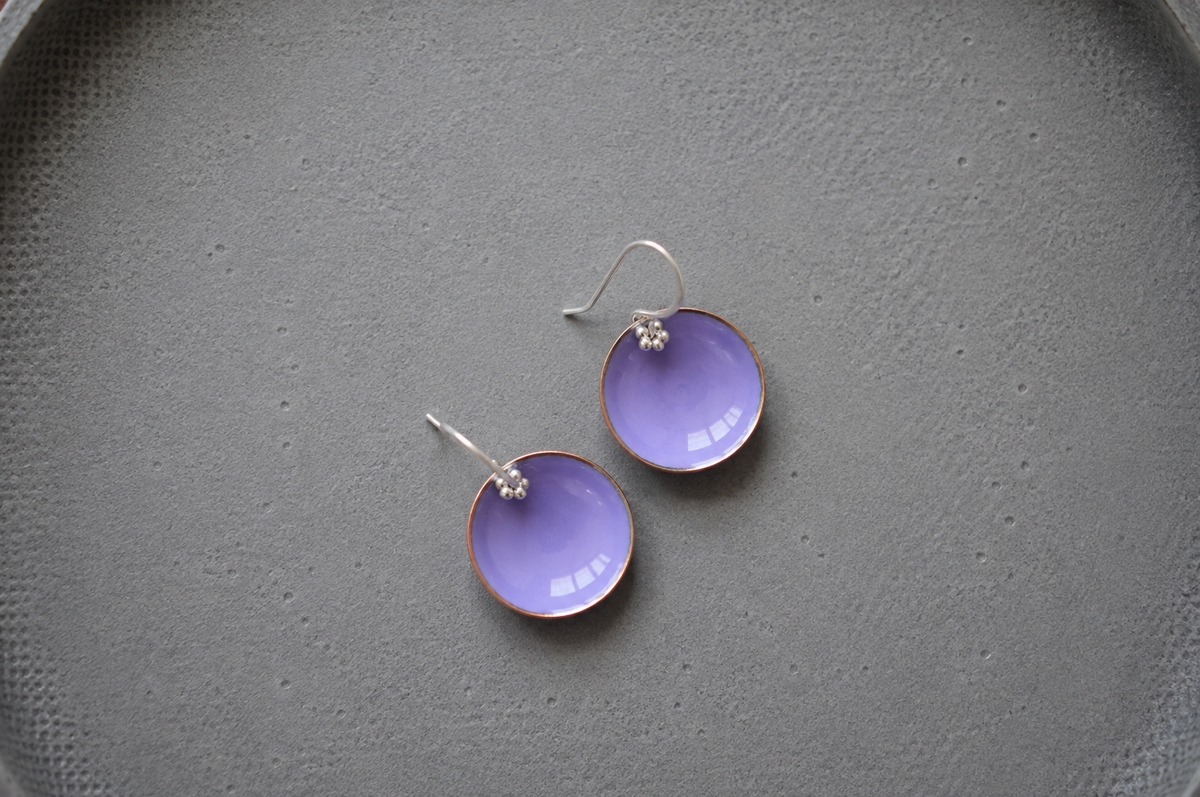 Enamel earrings Purple