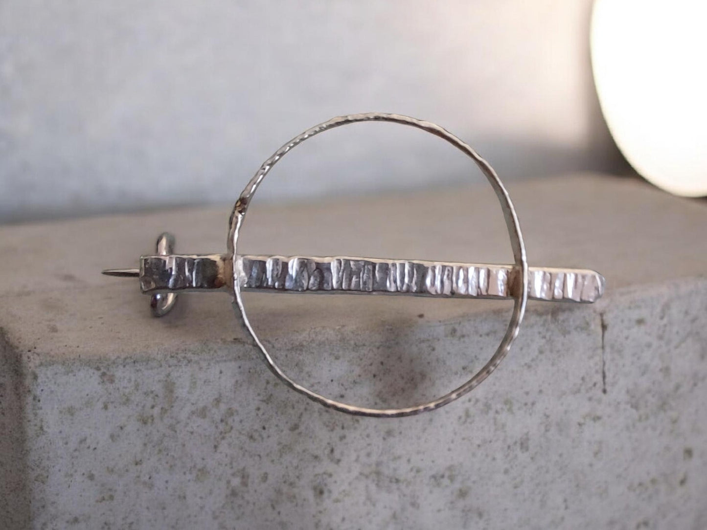 Silver bar brooch