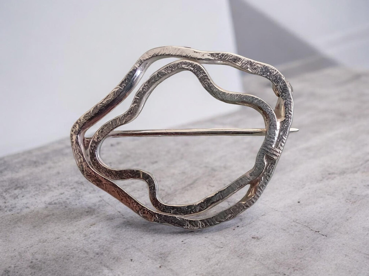 Abstract Silver brooch