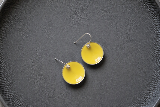 Enamel earrings Yellow