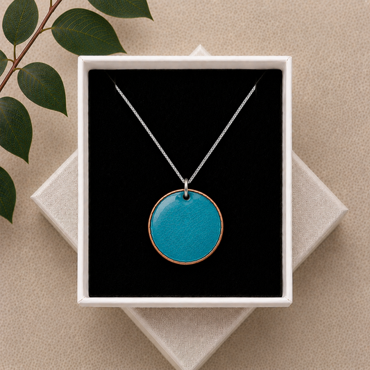 Enamel necklace Sea Blue