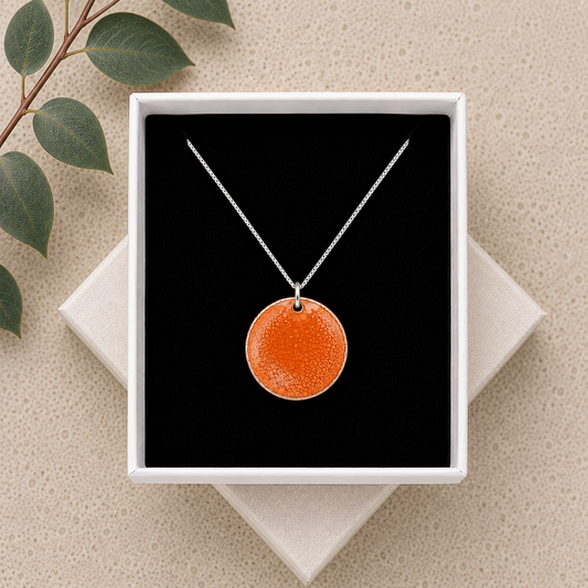 Enamel necklace Orange