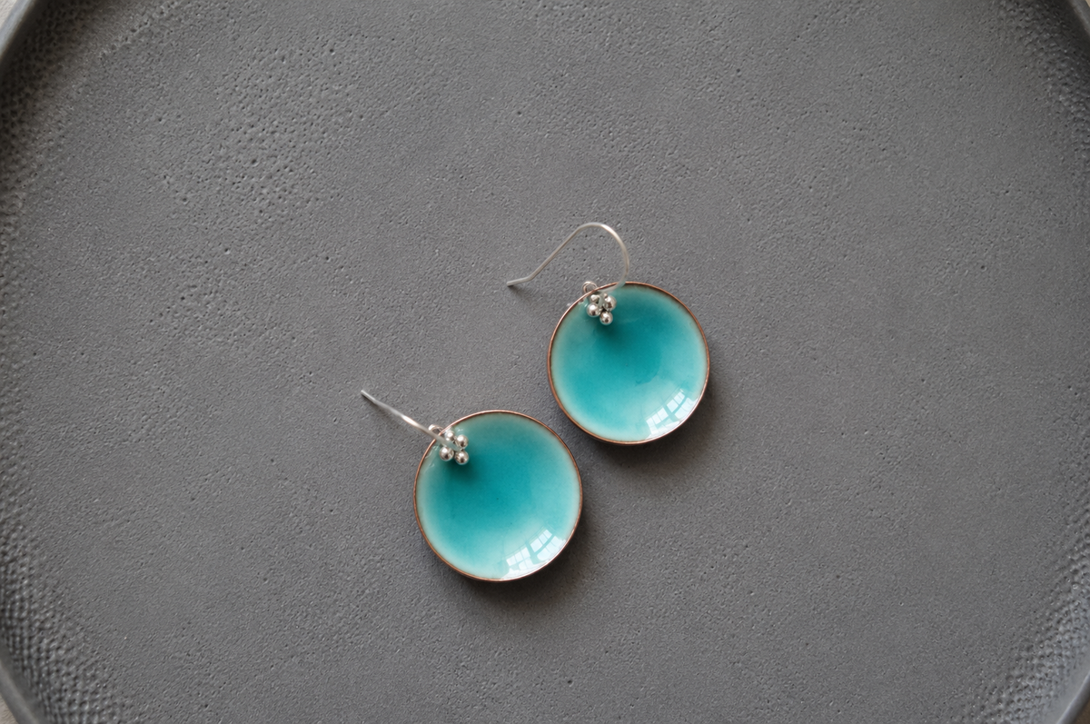 Enamel earrings Peppermint