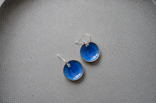 Enamel earrings Sea Blue