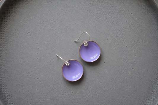 Enamel earrings Purple