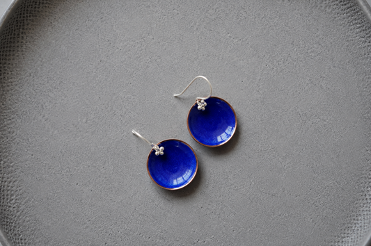Enamel earrings Blue