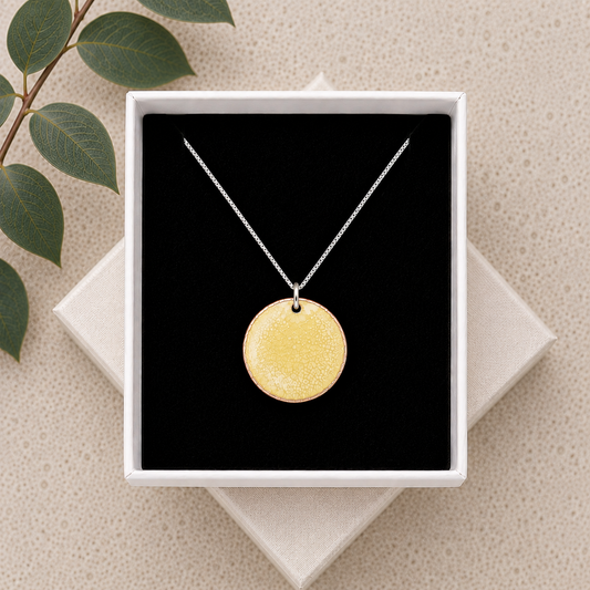 Enamel necklace Yellow
