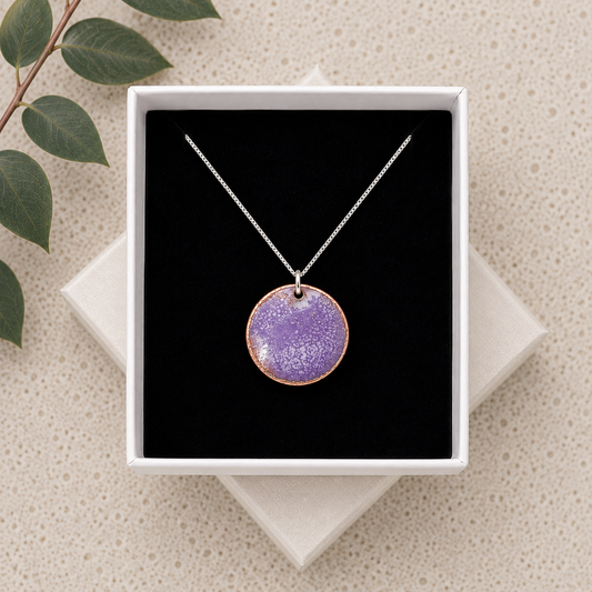 Enamel necklace Purple