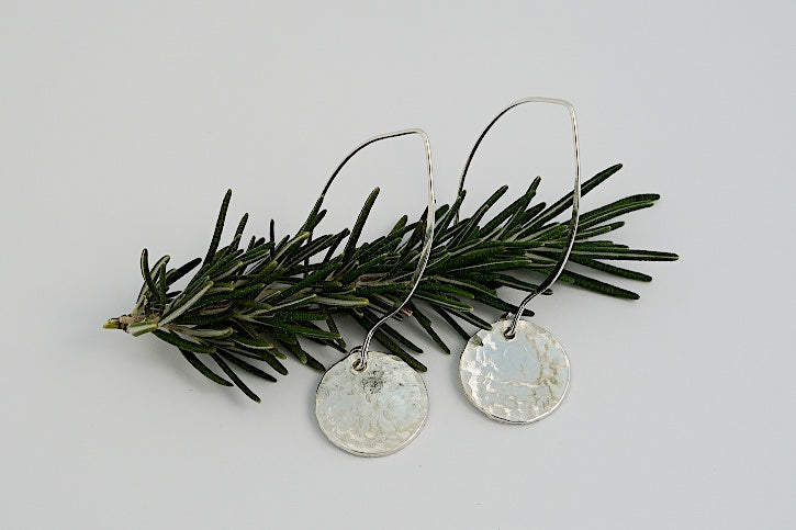 Sterling silver textured earrings 20mm diameter