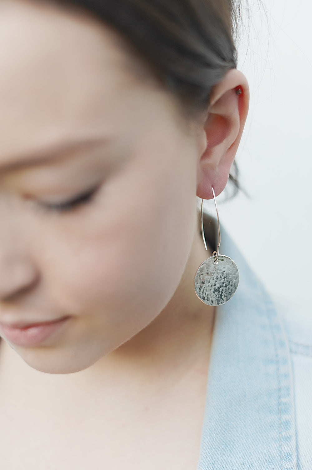 Sterling silver textured earrings 20mm diameter