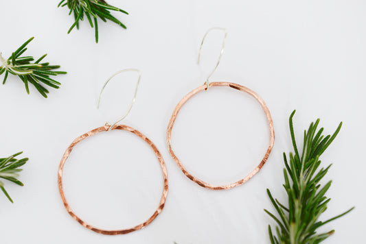 Copper hoop earrings