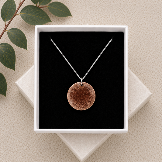 Enamel necklace Brown