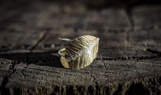 Brass leaf ring