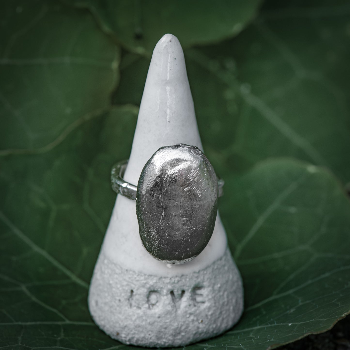 Solid Silver Nugget ring