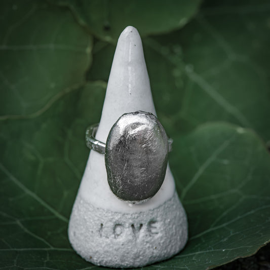 Solid Silver Nugget ring