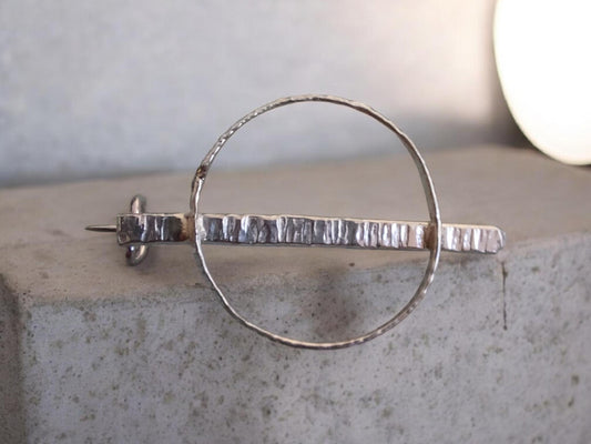 Silver bar brooch