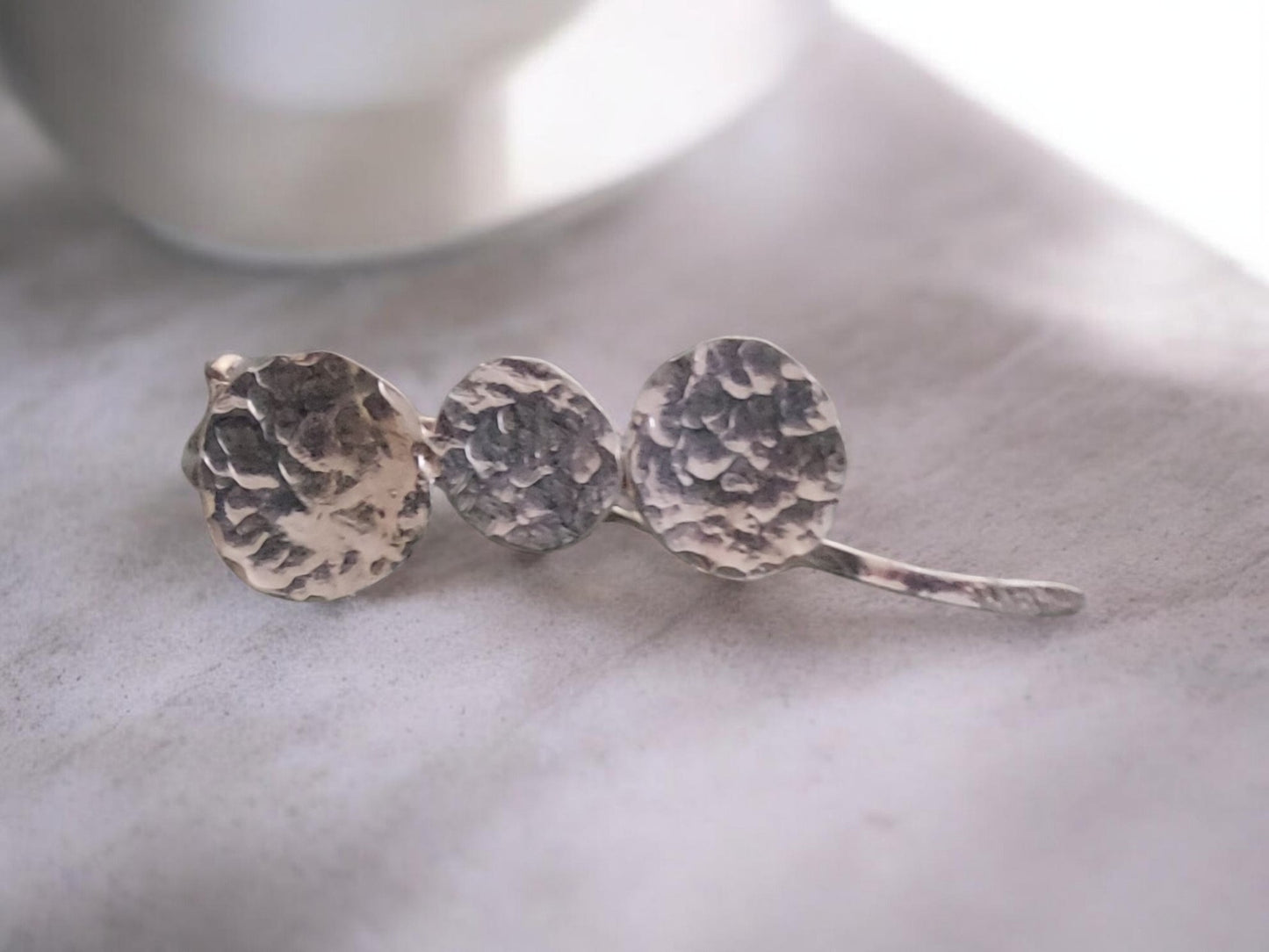 Silver disc brooch